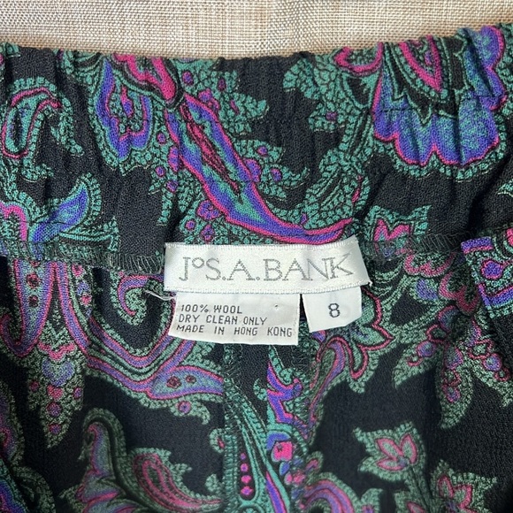 Jos.A.Bank Vintage Women’s 8 Paisley Print Midi Length Pocket Pleated Skirt - Picture 3 of 7